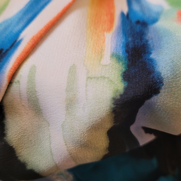 Twelfth street by Cynthia Vincent 100% silk colorful blazer - size 0 - Picture 7 of 7